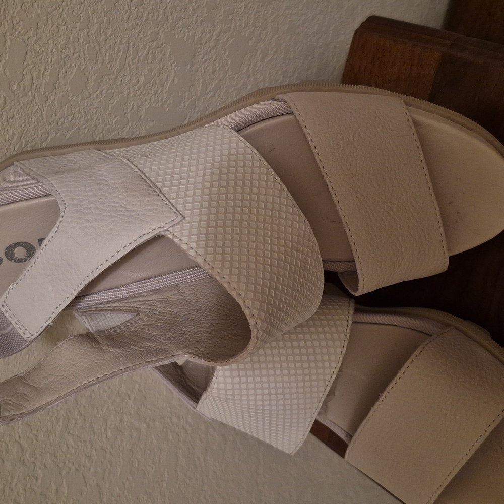 Sorel Women's Joanie II Slingback Wedge Sandal - Sea Salt Women's Sz 12 Like New
